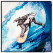 shark surfer 12x12